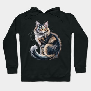 Origami Art British Longhair Cat Highland Straight Hoodie